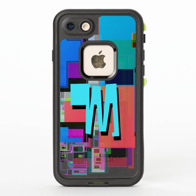 90s Inspired Colorful Geometric Monogram LifeProof iPhone Case (Back)