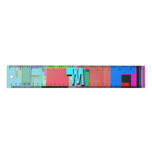 90s Inspired Colorful Geometric Monogram Ruler