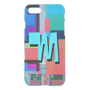 90s Inspired Colorful Geometric Monogram iPhone SE/8/7 Case
