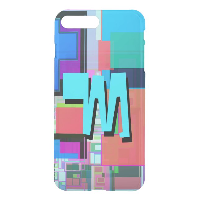 90s Inspired Colorful Geometric Monogram Uncommon iPhone Case (Back)