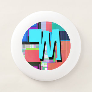 90s Inspired Colorful Geometric Monogram Wham-O Frisbee