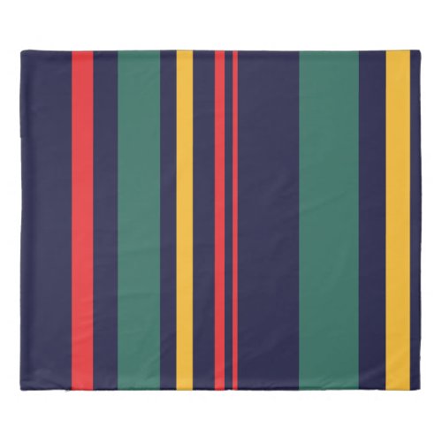 90s Inspired Multi Color Bold Modern Stripes King Duvet Cover