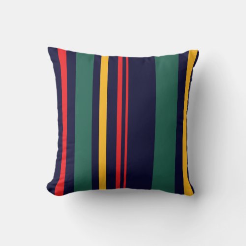 90s Inspired Multi Color Bold Modern Stripes Throw Throw Pillow