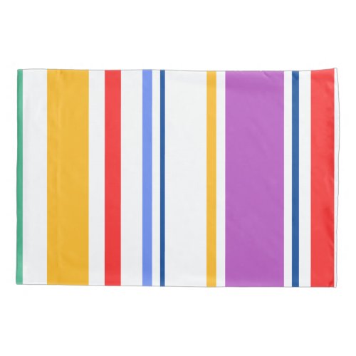 90s Inspired Multi Color Bright Modern Stripes Pillow Case