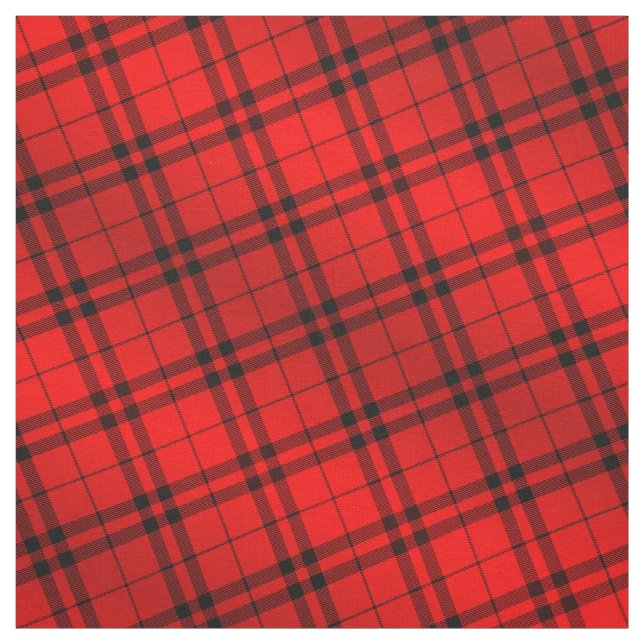 90s Inspired Plaid Pattern Grunge Red Black Ombre Fabric (Swatch)