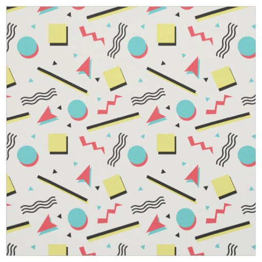 90s Inspired Retro Seamless Pattern Fabric