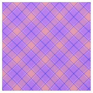 90s Inspired Slanted Plaid Bright Purple Pattern Fabric