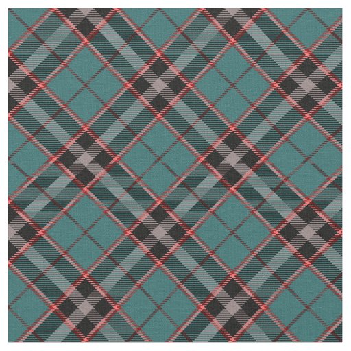90s Inspired Slanted Plaid Teal Red Grunge Pattern Fabric