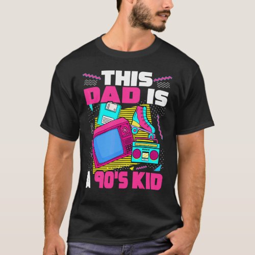 90s Kid Dad 90s Aesthetic Fathers Day Dad Retro  T_Shirt