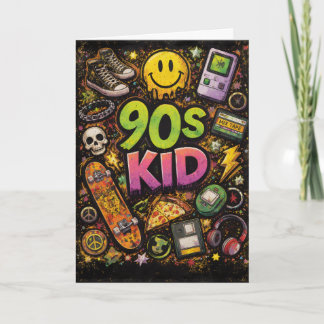 90s Kids Retro Pizza Fun Pattern Card