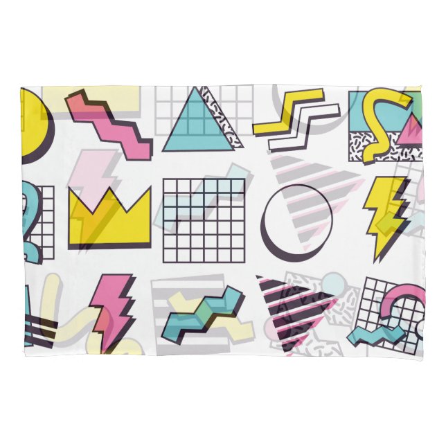 90's Memphis: Pop Design Elements. Pillow Case (Front)