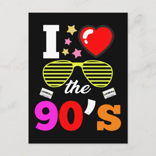 90s Music Love Party Cassette Disco 1990s Postcard