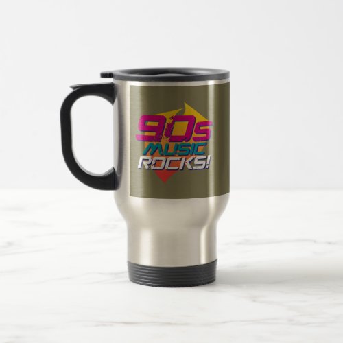 90s Music Rocks Light Travel Mug