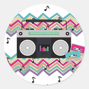 90's Music Themed Birthday Party Stickers