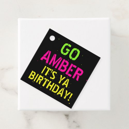 90s Neon ColorsHip Hop Birthday Favor Tags