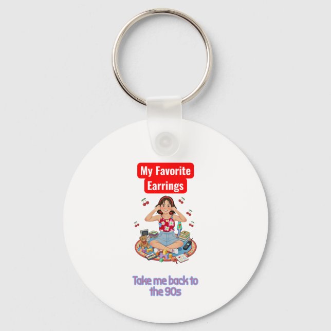 90s Nostalgia girl  Keychain (Back)