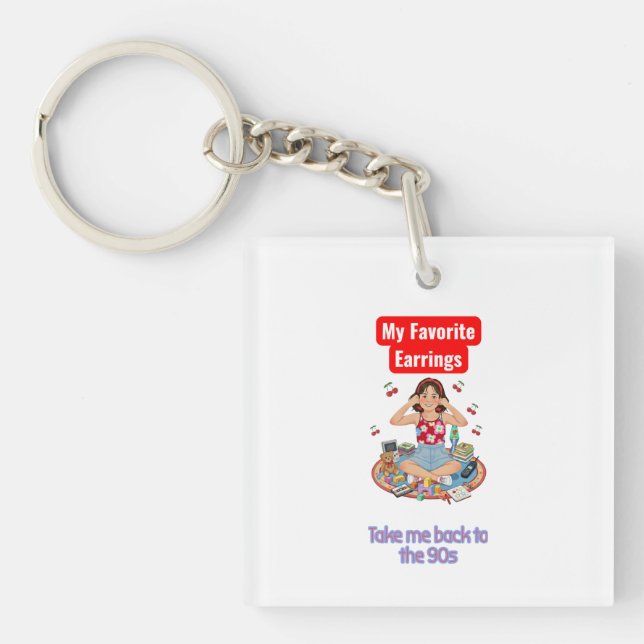 90s Nostalgia girl  Keychain (Front)