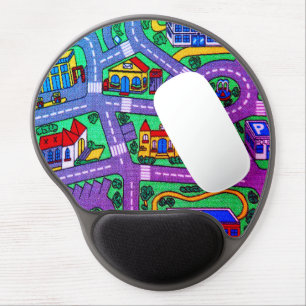 90s nostalgia, nostalgic Track carpet Car Road Gel Mouse Pad