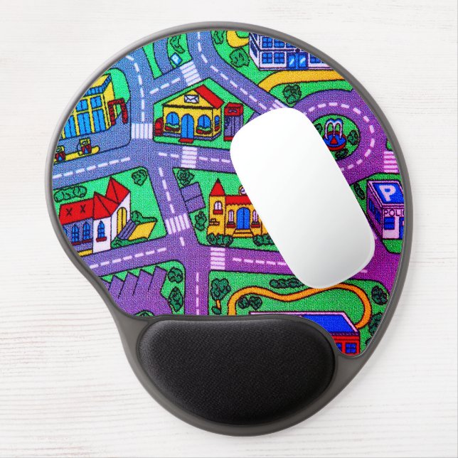 90s nostalgia, nostalgic Track carpet Car Road Gel Mouse Pad (Left Side)