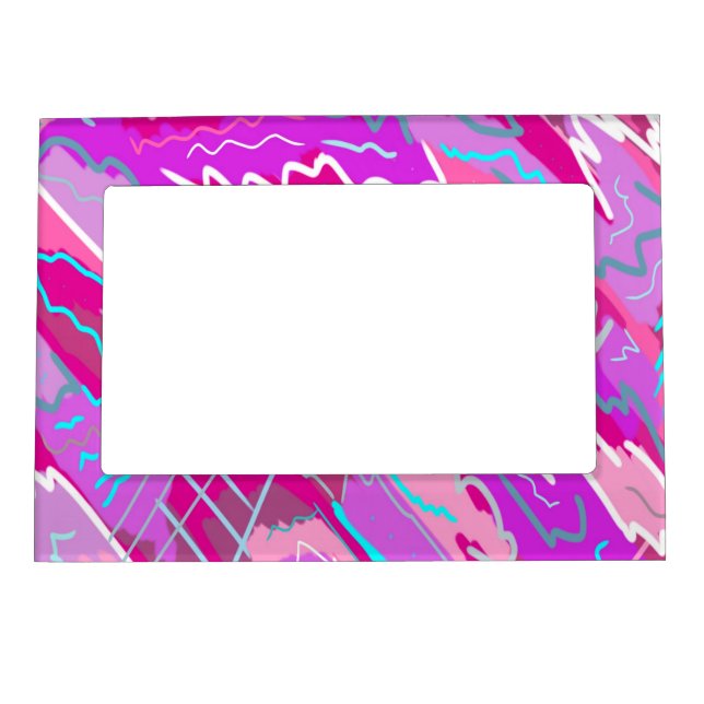 90s Nostalgia Pop Art in Magenta  Magnetic Frame (Front)