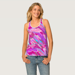 90s Nostalgia Pop Art in Magenta  Tank Top