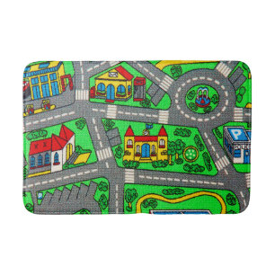 90s nostalgia, Track carpet Car Road childhood Bath Mat