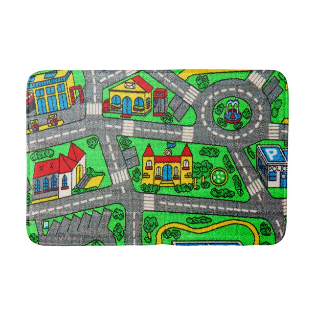 90s nostalgia, Track carpet Car Road childhood Bath Mat | Zazzle