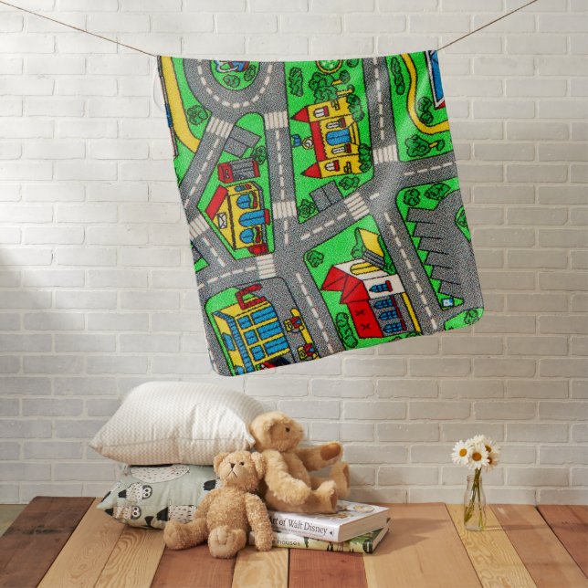 90s nostalgia, Track carpet Car Road nostalgia Baby Blanket (In Situ)