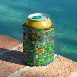 90s nostalgia, Track carpet Car Road nostalgia Can Cooler