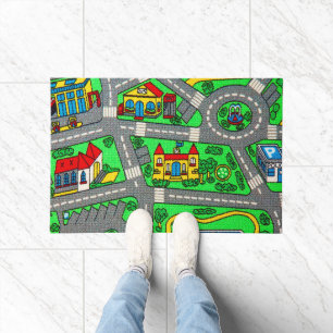 90s nostalgia, Track carpet Car Road nostalgia Doormat