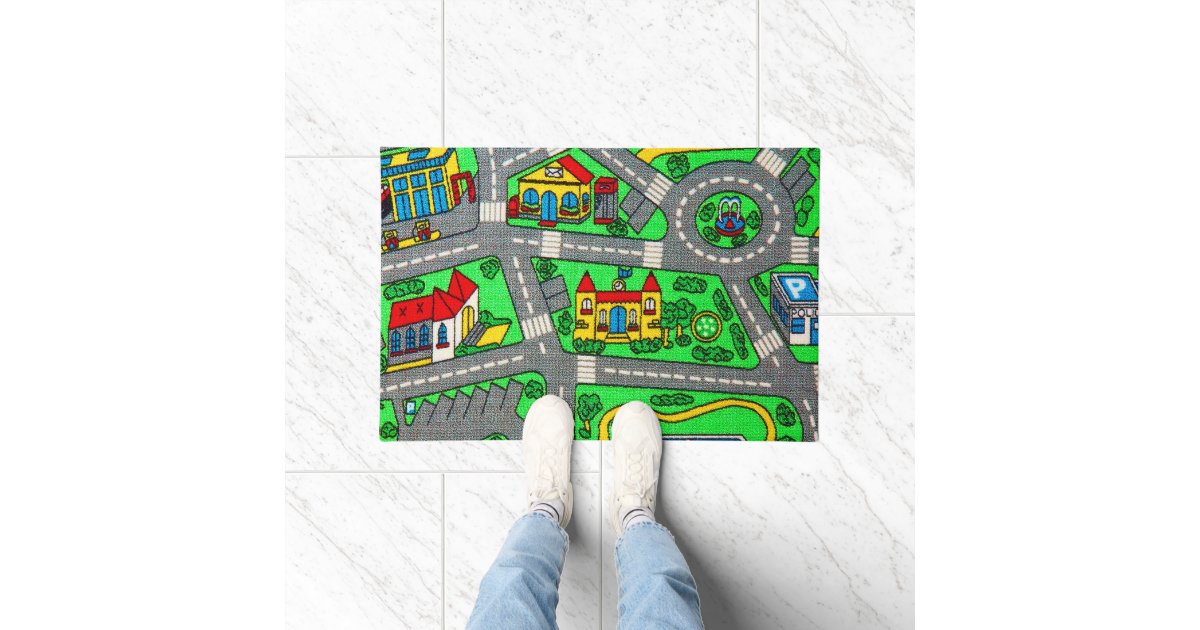 90s nostalgia, Track carpet Car Road nostalgia Doormat | Zazzle