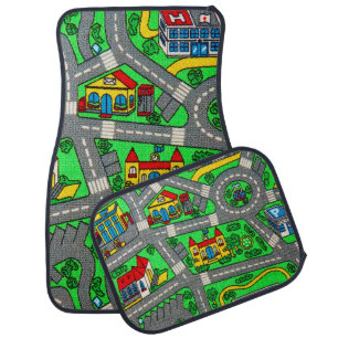 90s nostalgia, Track carpet Car Road nostalgia Floor Mat
