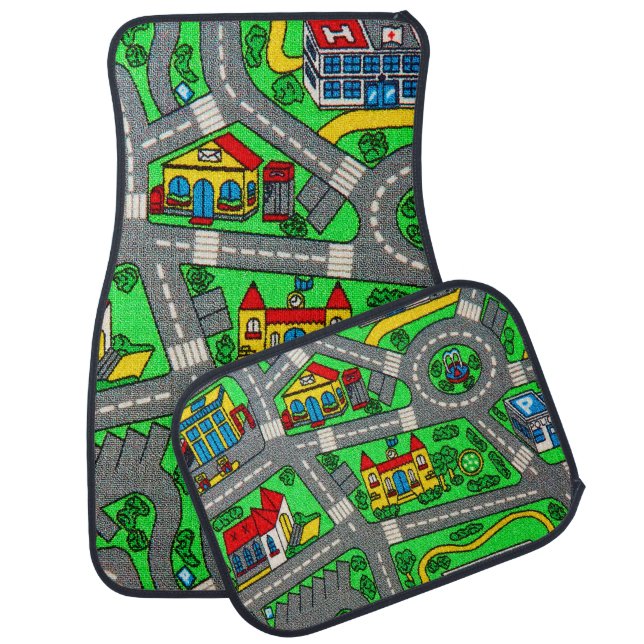 90s nostalgia, Track carpet Car Road nostalgia Floor Mat (Set)