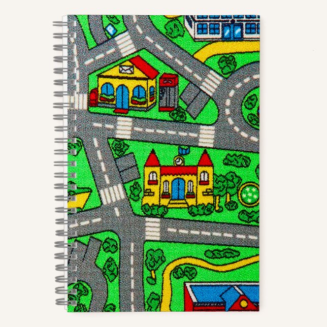 90s nostalgia, Track carpet Car Road nostalgia Notebook (Front)