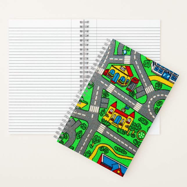 90s nostalgia, Track carpet Car Road nostalgia Notebook (Inside)