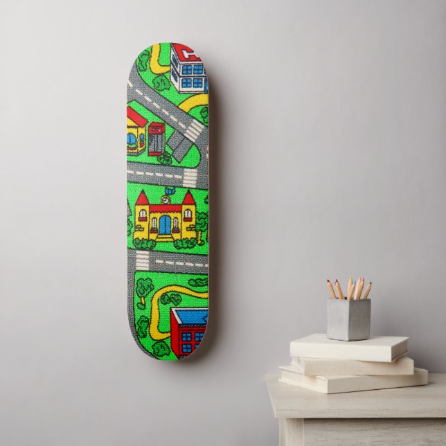 90s nostalgia, Track carpet Car Road nostalgia Skateboard (Wall Art)