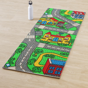 90s nostalgia, Track carpet Car Road nostalgia Yoga Mat