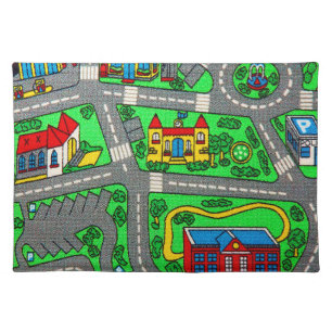 90s nostalgia, Track carpet Car Road nostalgic Cloth Placemat