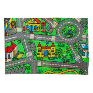 90s nostalgia, Track carpet Car Road nostalgic Pillow Case