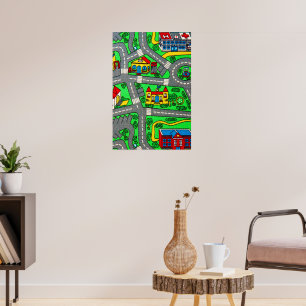 90s nostalgia, Track carpet Car Road nostalgic Poster