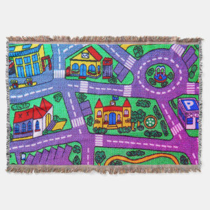 90s nostalgia, Track carpet Car Road nostalgic Throw Blanket