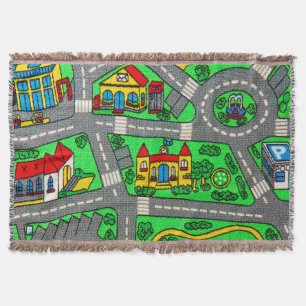 90s nostalgia, Track carpet Car Road nostalgic Throw Blanket