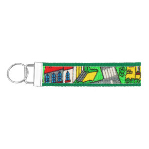 90s nostalgia, Track carpet Car Road nostalgic Wrist Keychain