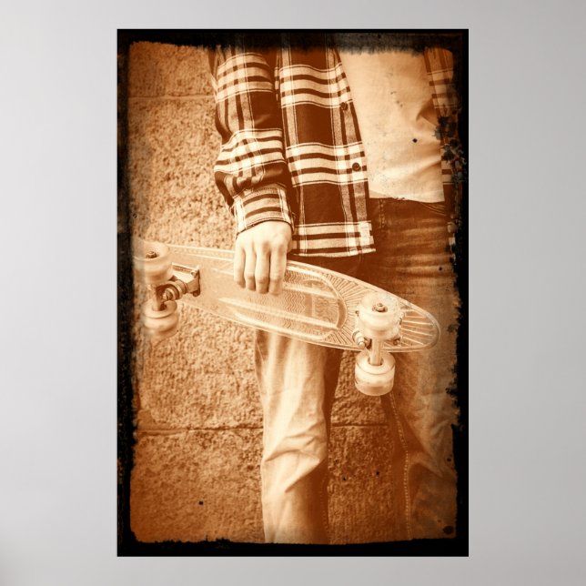 90's Old School Skateboard Poster (Front)