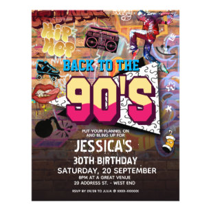90's Party Birthday Flyer