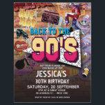 90's Party Birthday Flyer<br><div class="desc">90s Party Flyer: Alrighty then folks, break out your flannel shirt with this totally wicked 90s party invitation. No need to talk to the hand as you show you can most definitely still get jiggy and bust out some fly moves on the dance floor. Keep it real and don’t forget...</div>