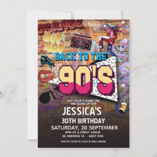 90's Party Birthday Invitation