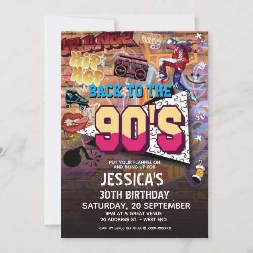 90s Party Birthday Invitation