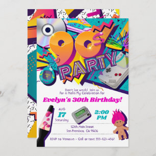 90s Party Invitation, 90s Invitation Theme