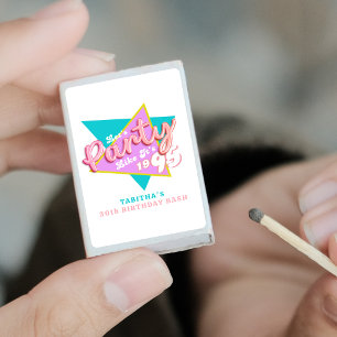 90s Party Like It's 1995 30th Birthday Party Matchboxes